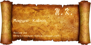 Magyar Kabos névjegykártya